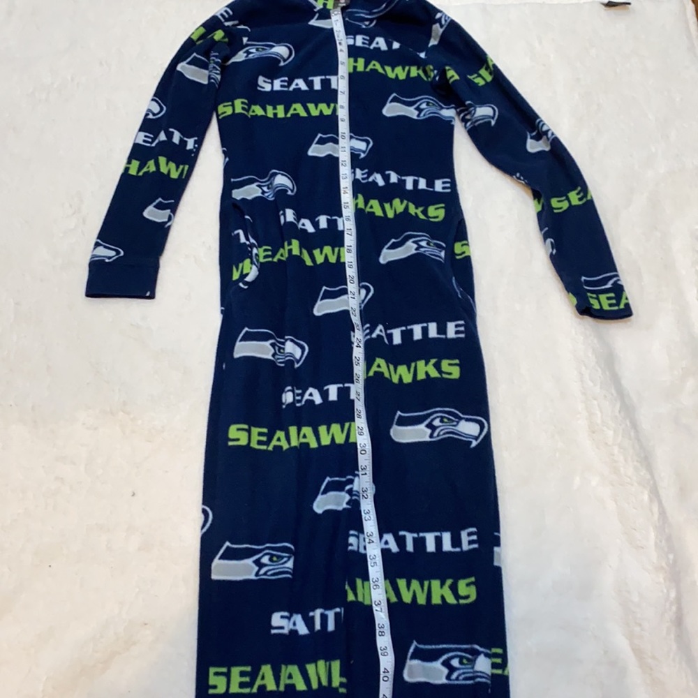 Seahawks fleece footie pajamas WITH pockets!! XS